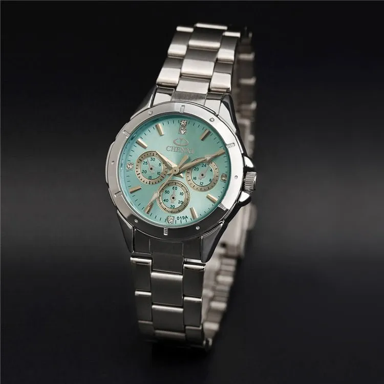 Women's Multiple Time Zone Stainless Steel Watch