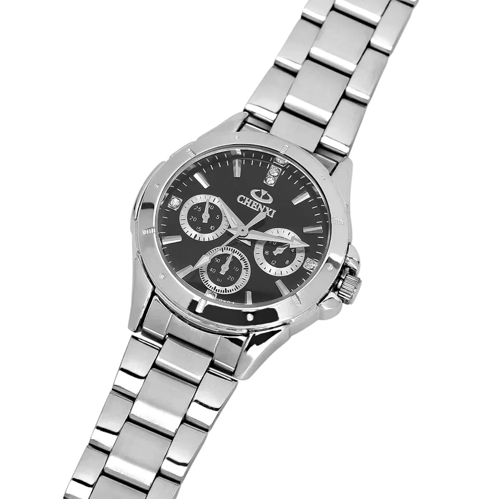 Women's Multiple Time Zone Stainless Steel Watch