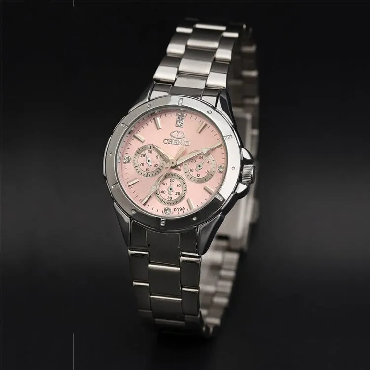 Women's Multiple Time Zone Stainless Steel Watch