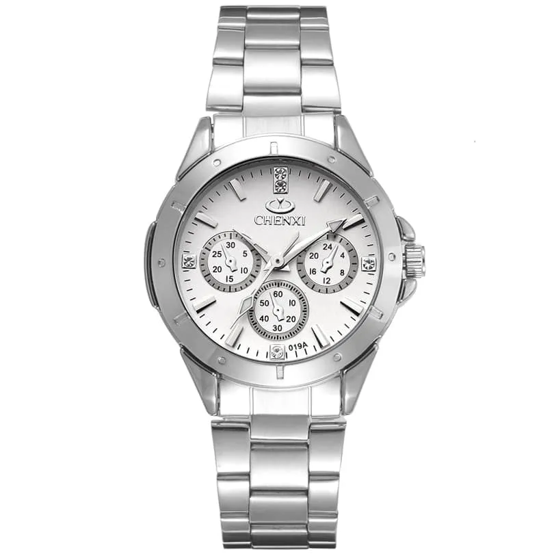 Women's Multiple Time Zone Stainless Steel Watch