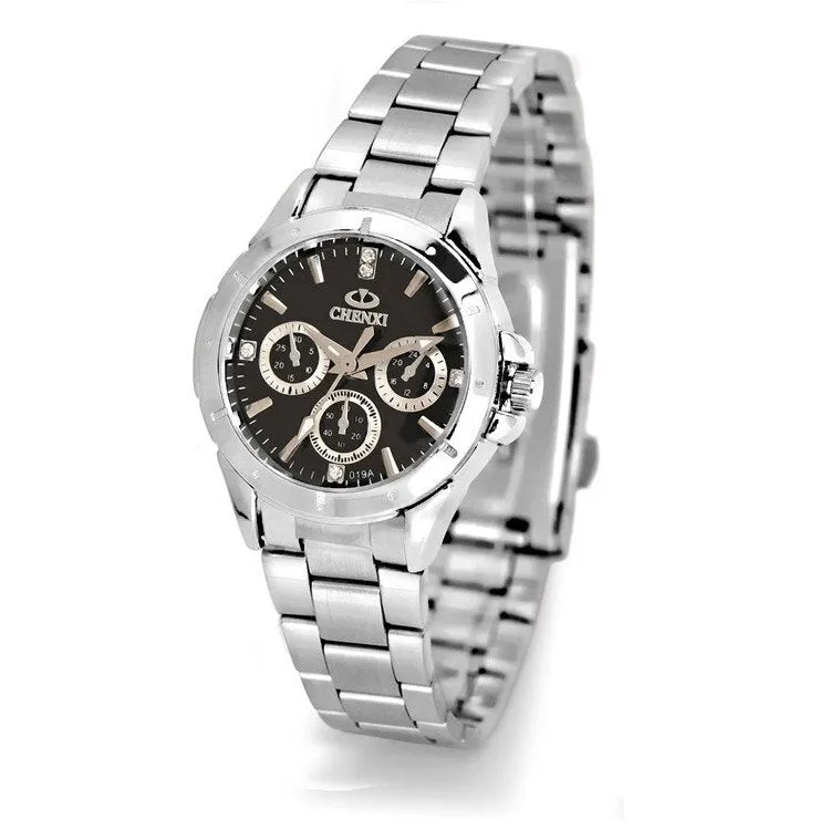 Women's Multiple Time Zone Stainless Steel Watch