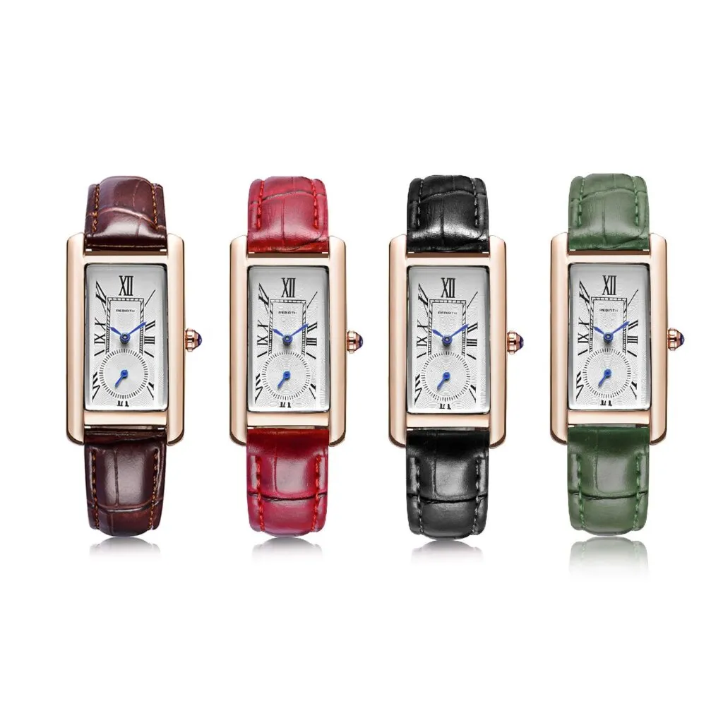 Women's Rectangular Dial Elegant Watches