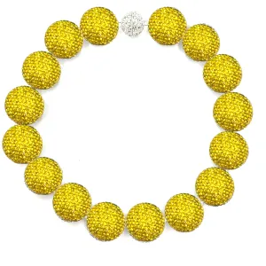 Yellow Crystal Sphere Statement Necklace
