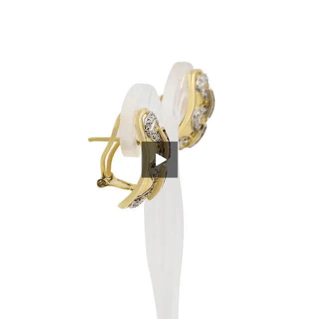 Yellow Gold Sapphire and Diamond Clip Earrings