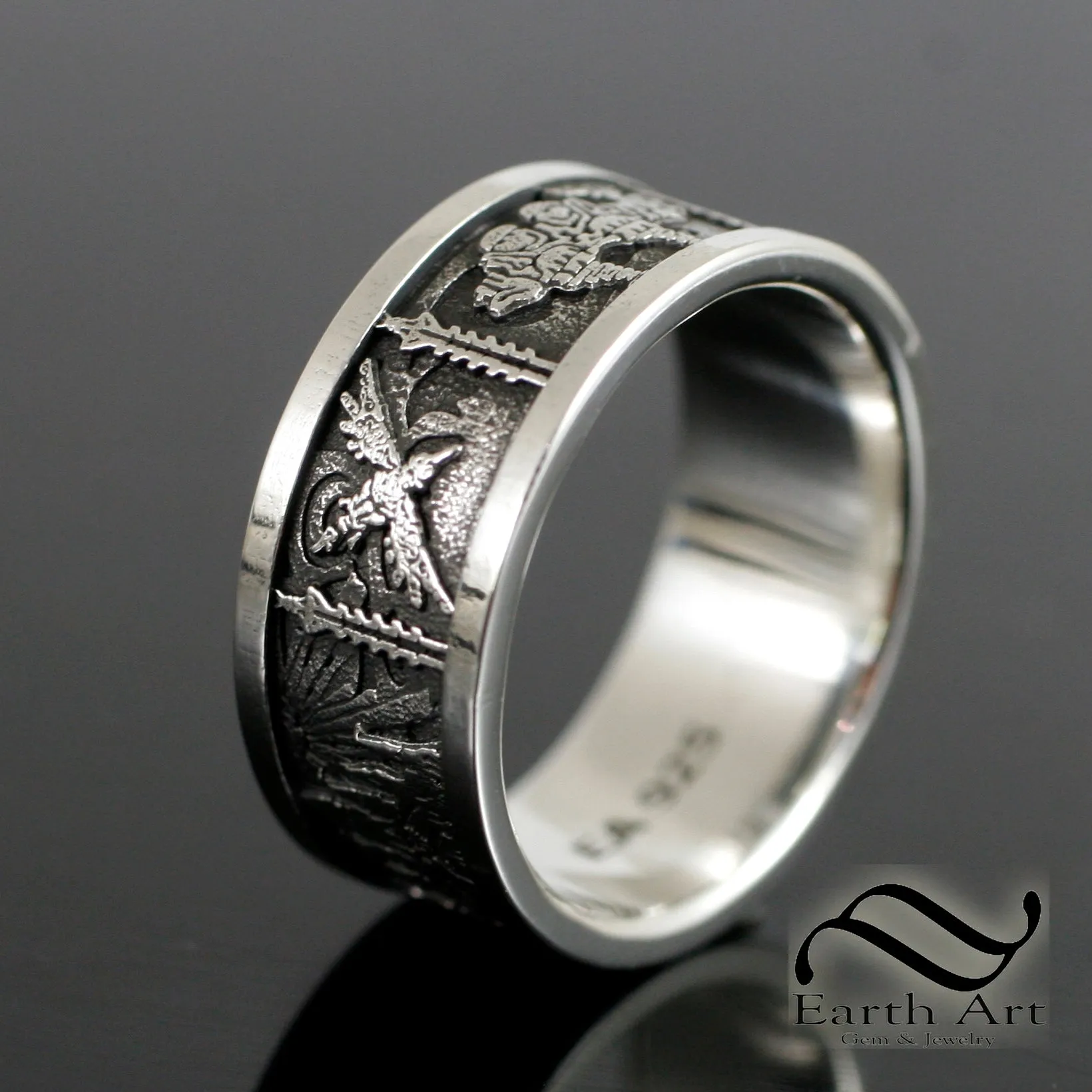 Zelda Breath of the Wild Ring - Wide design - Sterling Silver or Gold