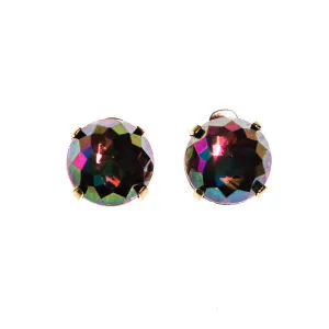 Zentall Iridescent Purple Rhinestone Earrings