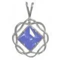 zzzNS07. Nk53. NA Sterling Birthstone Pendant, Basket Weave, 12 colors