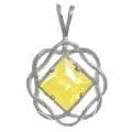 zzzNS07. Nk53. NA Sterling Birthstone Pendant, Basket Weave, 12 colors