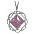 zzzNS07. Nk53. NA Sterling Birthstone Pendant, Basket Weave, 12 colors