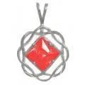 zzzNS07. Nk53. NA Sterling Birthstone Pendant, Basket Weave, 12 colors
