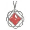 zzzNS07. Nk53. NA Sterling Birthstone Pendant, Basket Weave, 12 colors