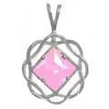 zzzNS07. Nk53. NA Sterling Birthstone Pendant, Basket Weave, 12 colors