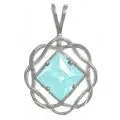 zzzNS07. Nk53. NA Sterling Birthstone Pendant, Basket Weave, 12 colors