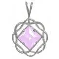 zzzNS07. Nk53. NA Sterling Birthstone Pendant, Basket Weave, 12 colors