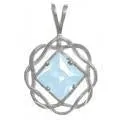 zzzNS07. Nk53. NA Sterling Birthstone Pendant, Basket Weave, 12 colors